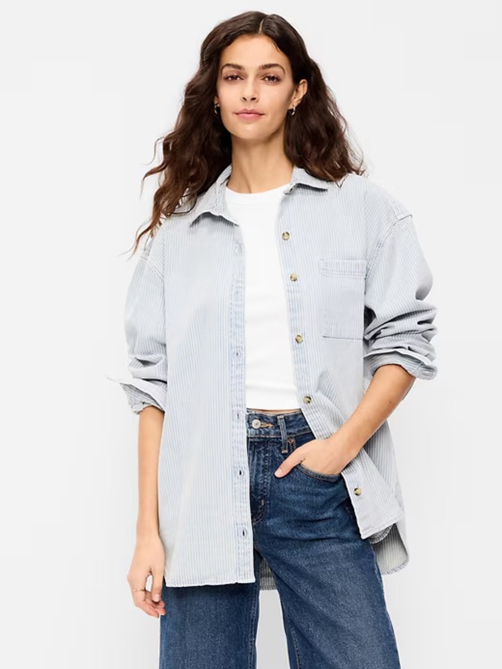 Oversized Boyfriend button down jean shirt
